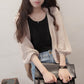 Button Closure Women's Solid Color Knit Sweater
