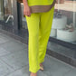 Soft Round Neck Top & Straight Leg Pants Set