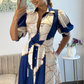 ✨ 50% OFF！🔥Women's Waist-cinched Printed Shirt Dress